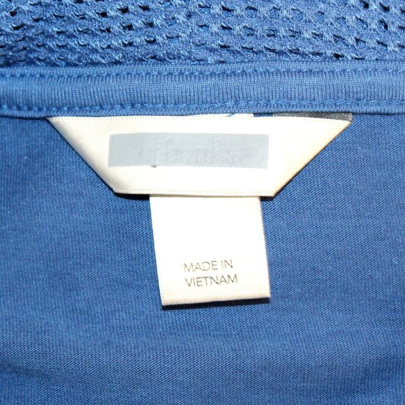 CJ BANKS Blue Top Blouse 1X - Picture 8 of 8